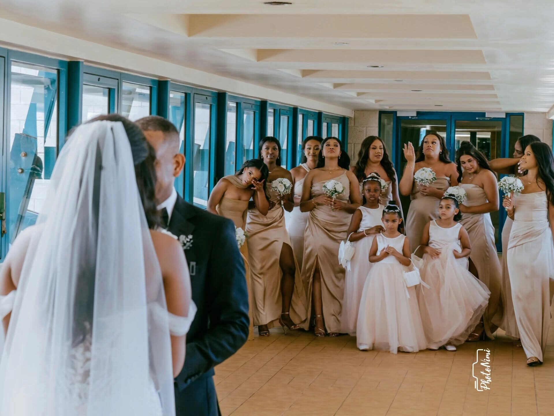 abbey weds Tobi, bride and grrom, grooms men, bridal train, nigerian wedding, nigeria, barbedos, photonimi